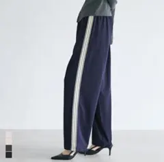 coca カットジョーゼットサイドラインパンツ　ネイビー　レディース　M