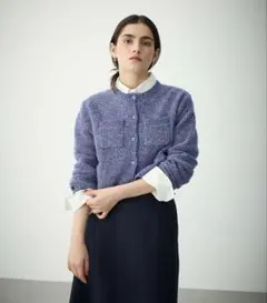 55%OFF 新品・未使用品　N.O.R.C スパングルニットジャケット　ブルー