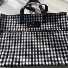 [新品]Aquascutum チェック柄 トートバッグ　ファスナー、ポケット付き