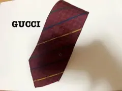 GUCCI ワインレッド ストライプ ネクタイ