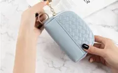 オシャレなミニポーチ コインケース小銭入れ カードケース パスケース ブルー