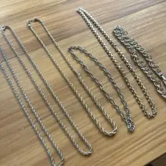 まとめ売り　ヴィンテージ ツイストネックレス　シルバー　ゴールド