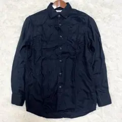 美品✨ユニクロ プレミアムリネンシャツ 麻100% 黒 長袖 メンズ トップスのサムネイル