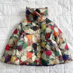 キッズ80 パッチワーク柄 中綿ダウンジャケット ムチャチャ グラグラ ラフチー