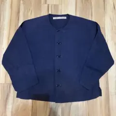 MICHEL KLEIN PRIVE リネン＆レーヨン タイフロント シャツ 紺 - メルカリ