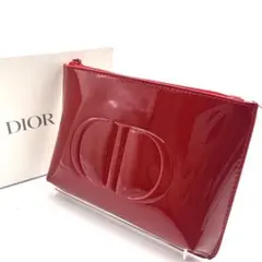 미사용 Dior ディオール ノベルティ ポーチ レッド エナメル CDロゴ