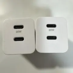 ELECOM 20W 2ポート USB Type-C 充電器 PD対応 2個