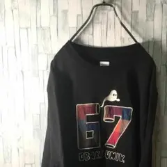 おばけ 幽霊 OBAKE 前面刺繍ロゴ スウェット ブラック メンズMサイズ