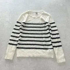 フォーエバー21〔S〕春ニット 透け感 クルーネック ボーダー トップス