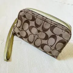 Coach ロゴパターン ポーチ ブラウン