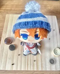 ぽんぽん付き手編みのニット帽