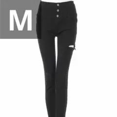 INGNI イング ハイウエストサイドクラッシュスキニーパンツ ブラック M