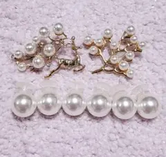 クロックスチャーム、ジビッツ真珠系8点セット