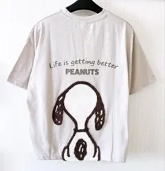 《新品・未使用・タグ付き》PEANUTS スヌーピー♡サガラ刺繍半袖Tシャツ　M