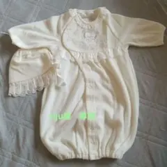 riju様専用　ベビーミッキー　白クリーム色 ツーウェイ・ドレスオール 帽子付き