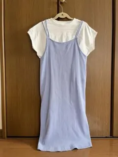 GU GIRLS 2WAYリブキャミソールワンピース(半袖) 150cm