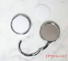 【アウトレット】折り畳み式バッグハンガーと白磁メタル　2個　ポーセラーツ