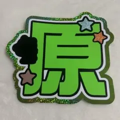 【現品限り】 原嘉孝　規定内サイズ　うちわ文字　厚紙補強なし　蛍光グリーン使用