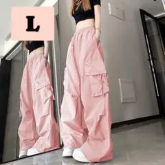 レディース カーゴパンツ ピンク ワイドパンツ ストリート Lサイズ