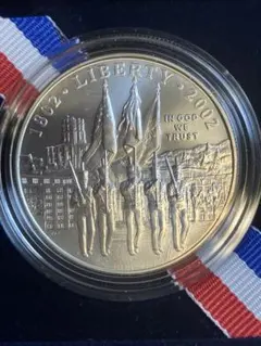 2002年 米国 陸軍士官学校 創立200周年記念 1ドル銀貨 証明書付 完品 2002年 米国 陸軍士官学校 創立200周年記念 1ドル銀貨 証明書付 完品