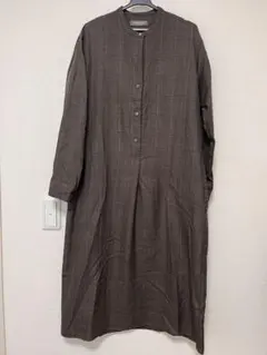 ブラウン チェック柄 シャツワンピース