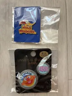 USJ Woodpecker & エルモ ピンバッジ セサミストリート　限定