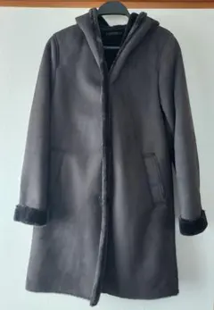 [値下げ！]ユニクロ フード付きダークブラウンロングコート