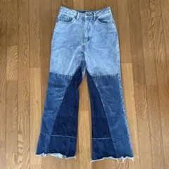 JEANASIS ジーナシス　パッチワーク　フレアデニムパンツ　おしゃれのサムネイル