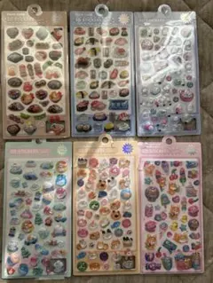 3Dステッカー 6枚セット 動物 食べ物