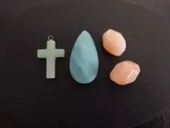 天然石のビーズパーツ4個セット まとめ売り