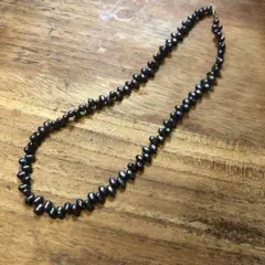 黒の淡水パール ネックレスブラックパール　バロック型K18