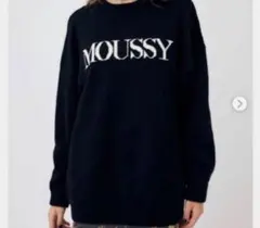 moussy ロゴニット ブラック 長袖
