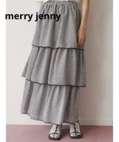 merry jenny ギンガムティアードスカート　美品のサムネイル