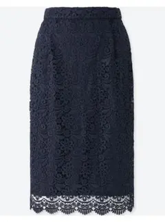 ユニクロ ネイビー レーススカート Mサイズ