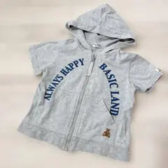 Basic Land ベビーフード付きパーカー 【80】グレー 半袖