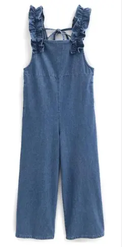 GRL ショルダーフリルバックリボンデニムオールインワン・新品タグ付き