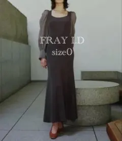 FRAY I.D オーガンスリーブスクエアニットワンピース　size0