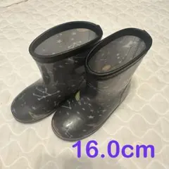 【セール】16cm キッズ　レインブーツ　長靴　ZAZZY ZAPS 黒　宇宙柄のサムネイル