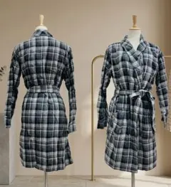 【美品】アメリカーナ チェック ローブジャケット ガウンコート M レディース