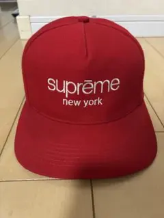 supreme 赤 ベースボールキャップ