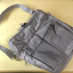 グレー ナイロン ショルダーバッグ