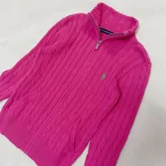 shadow専用 ラルフローレン　ケーブルニット　ジップアップ　刺繍ロゴ