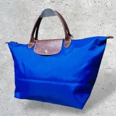 ロンシャン　トートバッグ　A4 ル プリアージュ　ナイロン　レザー　ブルー　青