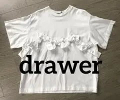 今期即完売　Drawer ドゥロワー リボン 半袖 Tシャツ カットソー　白のサムネイル