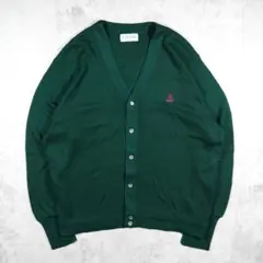 90s USA製 IZOD アクリル カーディガン ダークグリーン Vネック