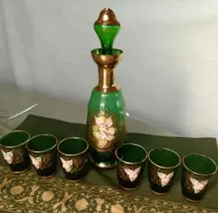 ムラ―ノ(ベニス)マイスター署名入り　 デキャンタとグラスセット