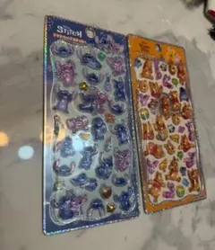 ディズニー新作 プチドロップステッカー スティッチ プーさん