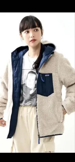 美品　パタゴニア　ボアジャケット　リバーシブル　フリース　ネイビー