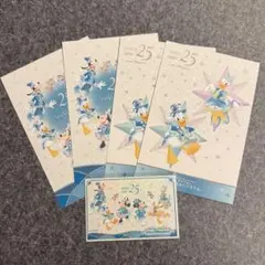 ディズニーシー 25周年 ポストカード4枚　ステッカー1枚セット