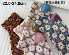 【新品未開封品】花柄コットンソックス 22.0-24.0cm  5足セット